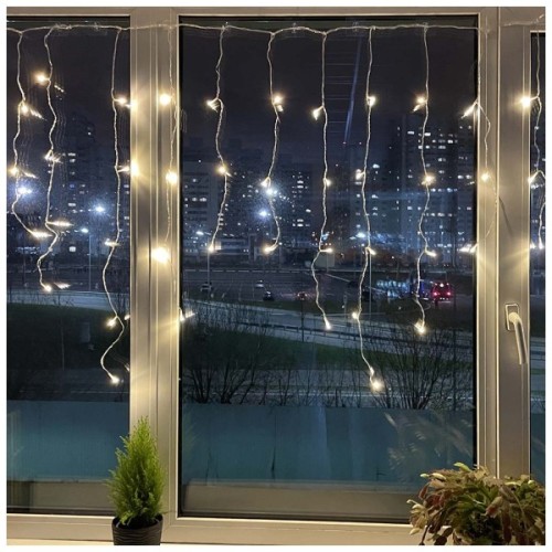 Гірлянда ColorWay Бахрома 3 м x 0.6 м 100 Led IP20 теплий колір USB (CW-GF-100L36UWW)