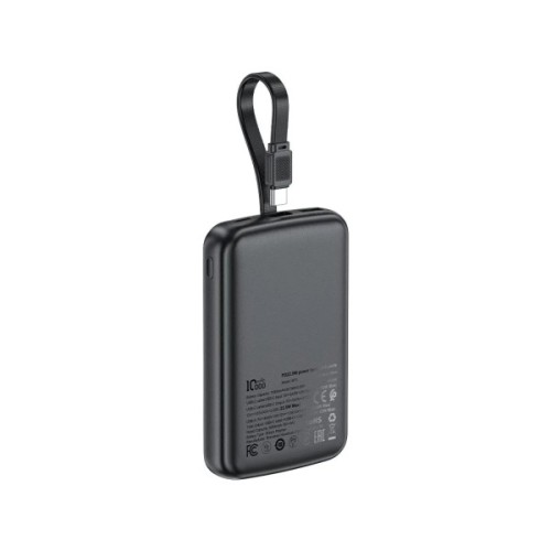 Батарея універсальна Acefast 10000mAh, 22.5W, PD, QC/3.0, build Type-C cable, M13, Black (6974316283959)