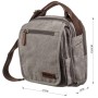 Сумка Vintage Текстильна чоловіча на два відділення Сіра (20198)
