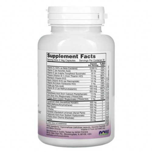Вітамінно-мінеральний комплекс Now Foods Вітаміни для Шкіри, Волос і нігтів, Hair, Skin & Nails, 90 в (NOW-03373)