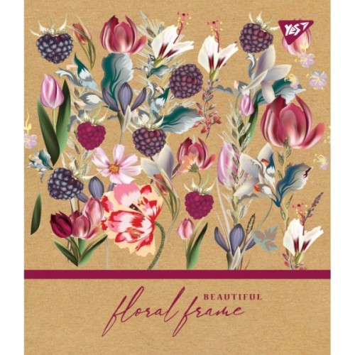 Зошит Yes А5 Floral Frame Крафт 18 аркушів лінія 5 дизайнів (765091)