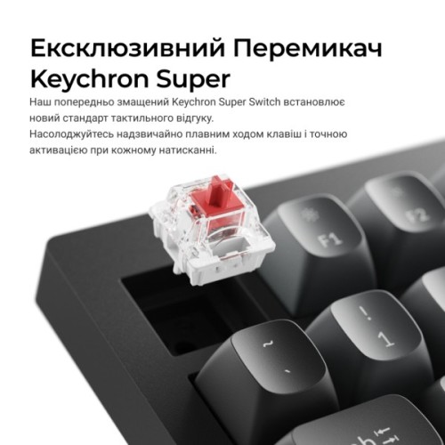 Клавіатура Keychron V6 8K Keychron Super Red Switch RGB USB UA Black (V6W-D1-UA)