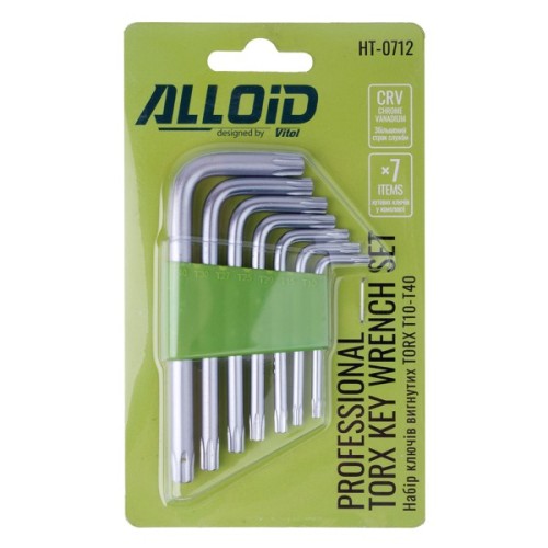 Ключ Alloid вигнутий TORX, 7шт. (HT-0712)