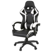 Крісло ігрове Аклас Бешкет ANF підліткове Білий (PU-чорний/білий) (00160336)