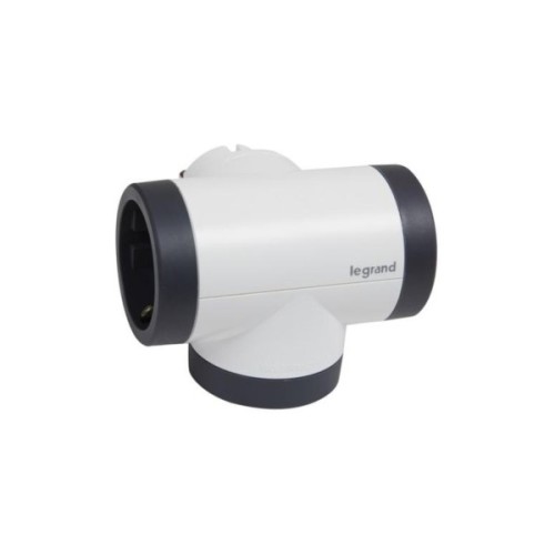 Мережевий розгалужувач Legrand ПРЕМІУМ поворотний 3х2К+З бокові розетки, колір Білий/Чорний (694521)