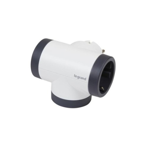 Мережевий розгалужувач Legrand ПРЕМІУМ поворотний 3х2К+З бокові розетки, колір Білий/Чорний (694521)