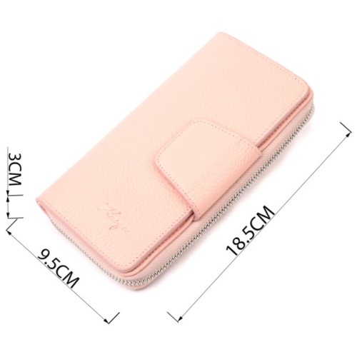 Гаманець Karya З натуральної шкіри Рожевий (21158)