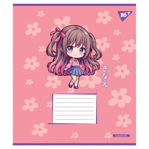 Зошит Yes Anime girls А5 12 аркушів коса лінія (767989)