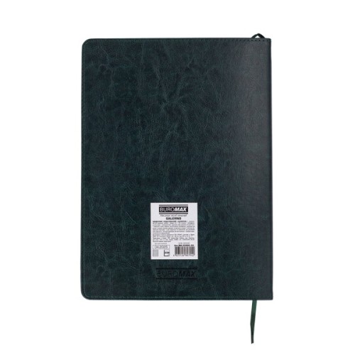 Тижневик Buromax недатований SALERNO, L2U, A4, зелений, штуч.шкіра, 336 сторінок (BM.20990-04)