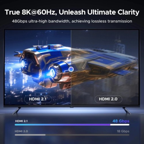 Кабель мультимедійний HDMI M to HDMI M 3.0m 8K60Hz 48Gbps braided black Ugreen (85242)