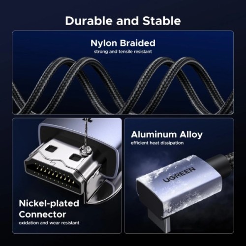 Кабель мультимедійний HDMI M to HDMI M 3.0m 8K60Hz 48Gbps braided black Ugreen (85242)