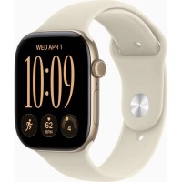 Смарт-годинник Apple Watch Series 12 GPS 46mm Light Gold Aluminium Case with Sand Sport Band - S/M (MJEN4RK/A)
