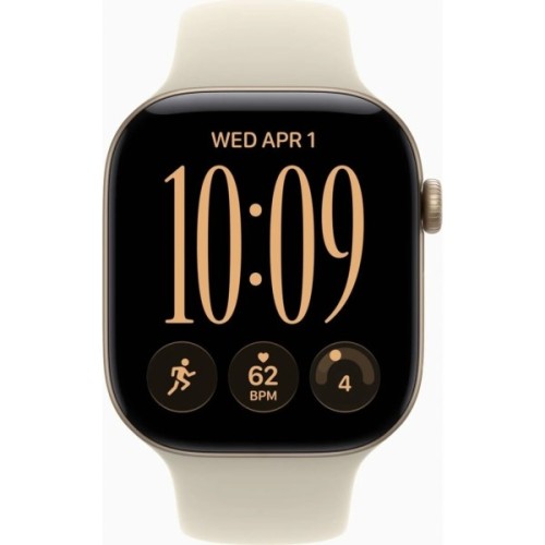 Смарт-годинник Apple Watch Series 12 GPS 46mm Light Gold Aluminium Case with Sand Sport Band - S/M (MJEN4RK/A)