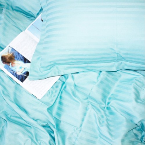 Постільна білизна MirSon SatinStripe 30-0015GreenWave 200х220 Євро (2200005253250)