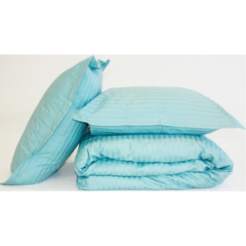 Постільна білизна MirSon SatinStripe 30-0015GreenWave 200х220 Євро (2200005253250)