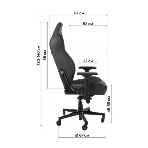 Крісло ігрове GT Racer X-8009 Dark Gray/Black (X-8009 Fabric Dark Gray/Black)