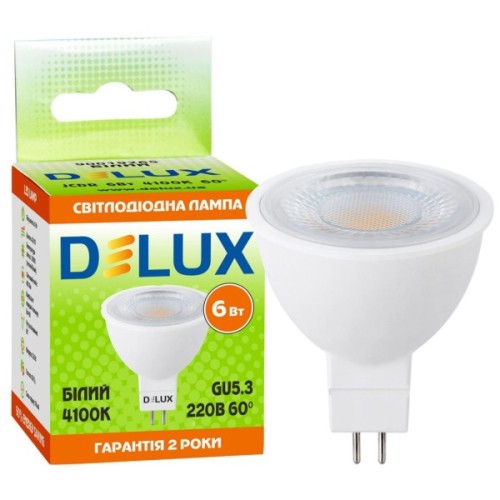 Лампочка Delux JCDR 6Вт 4100K 220В GU5.3 (90019265)