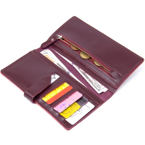 Гаманець Grande Pelle Бордовий (11467)
