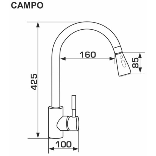 Змішувач GRANADO Campo LUX inox (gz0507L)