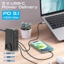 Зарядний пристрій Promate 3xUSB-C + USB-A (ganport-140w.black)