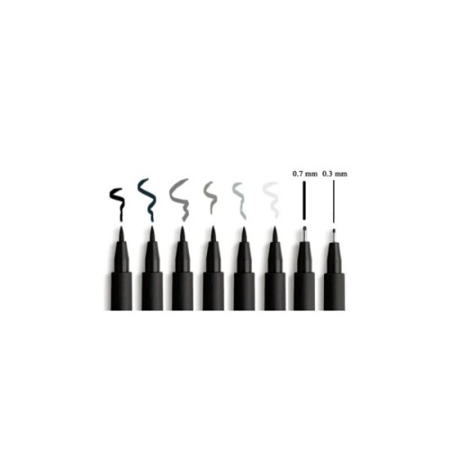 Лайнер Faber-Castell набір капілярних ручок Pitt Artist Pens Manga Basic Set 8 шт. (сірі відтінки + чорний) (23899)