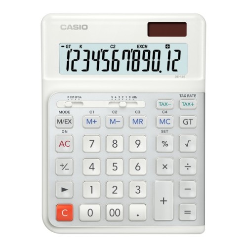 Калькулятор Casio DE-12E-WE-WA-E, білий (CALC-CAS-DE-12E-WE-W)