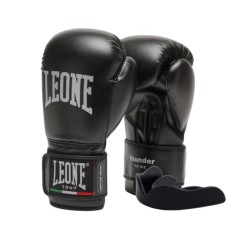 Боксерські рукавички Leone GN383 Thunder Black 10 унцій (GN383_Black_10oz) Боксерські рукавички Leone GN383 Thunder Black 10 унцій (GN383_Black_10oz)