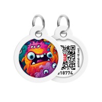 Адресник для тварин WAUDOG Smart ID з QR паспортом "Зубасті монстри", коло 30 мм (230-4048)