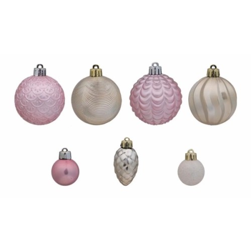 Ялинкова іграшка Chomik пластикові кульки матові 16 шт, 3 см, салатовий, рожевий, блакитний (5900779832923)