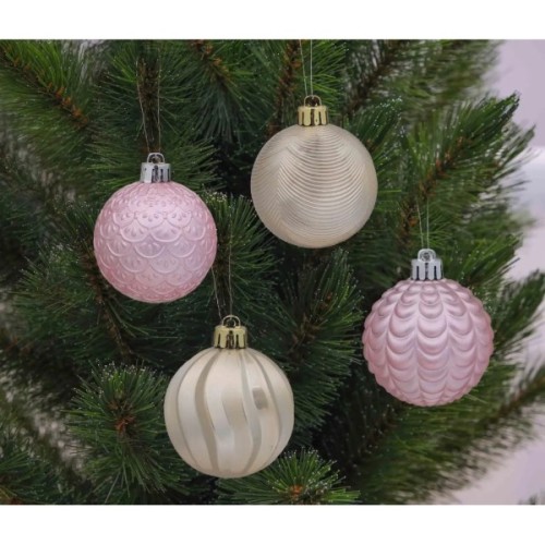 Ялинкова іграшка Chomik пластикові кульки матові 16 шт, 3 см, салатовий, рожевий, блакитний (5900779832923)