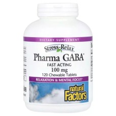 Амінокислота Natural Factors GABA (Гамма-аміномасляна кислота), 100 мг, Stress Relax, Pharma GABA, 1 (NFS-02838)