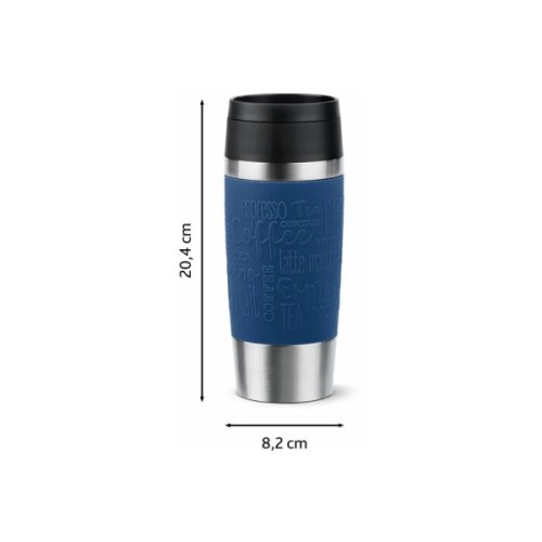 Термокружка Tefal Travel Mug Classic, 360мл, нержавіюча сталь, синій (N2020310)