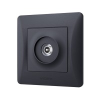 ТВ розетка Videx BINERA TV одинарна телевізійна чорні (VF-BNSK1TVME-BG)