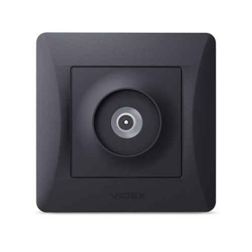 ТВ розетка Videx BINERA TV одинарна телевізійна чорні (VF-BNSK1TVME-BG)