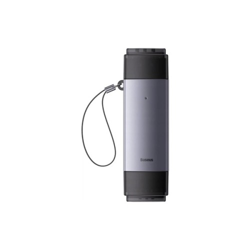 Зчитувач флеш-карт Baseus USB-A + USB-C to SD/TF gray (WKQX060113)