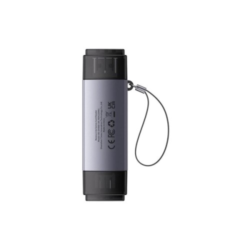 Зчитувач флеш-карт Baseus USB-A + USB-C to SD/TF gray (WKQX060113)