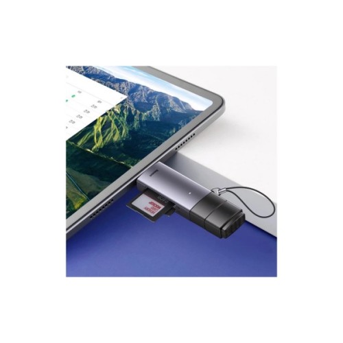 Зчитувач флеш-карт Baseus USB-A + USB-C to SD/TF gray (WKQX060113)