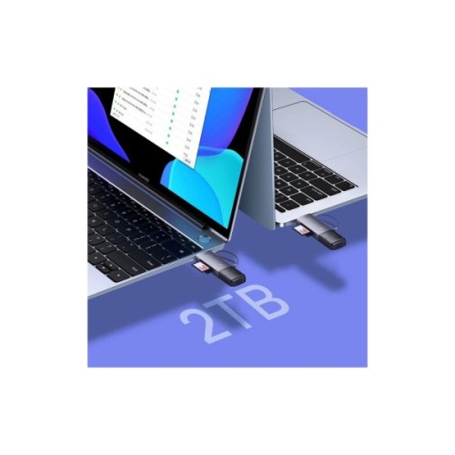 Зчитувач флеш-карт Baseus USB-A + USB-C to SD/TF gray (WKQX060113)
