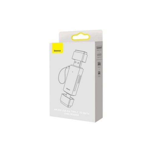 Зчитувач флеш-карт Baseus USB-A + USB-C to SD/TF gray (WKQX060113)