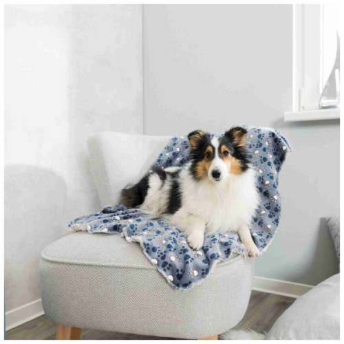 Килимок для тварин Trixie Tammy 100х70 см Блакитний з лапками (4057589371508)