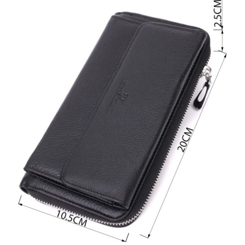 Гаманець ST Leather З натуральної шкіри Чорний (22529)