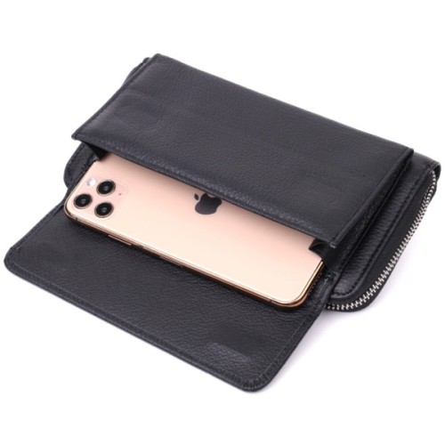 Гаманець ST Leather З натуральної шкіри Чорний (22529)