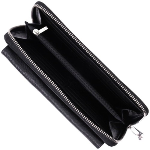 Гаманець ST Leather З натуральної шкіри Чорний (22529)