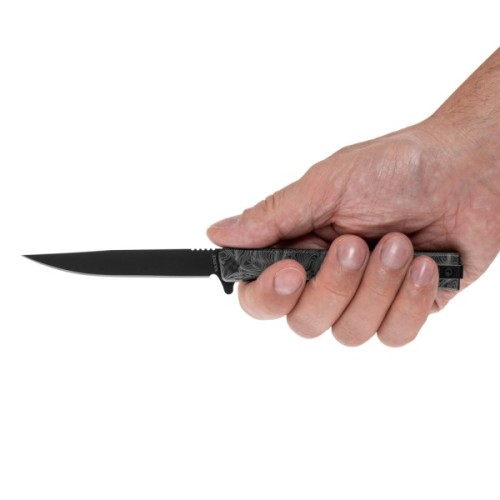 Ніж Ocaso Solstice, Engraved titanium Topo Pattern, Black (10ETB)