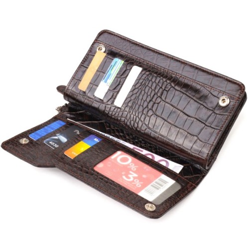 Портмоне Canpellini З натуральної шкіри Коричневе (21536)