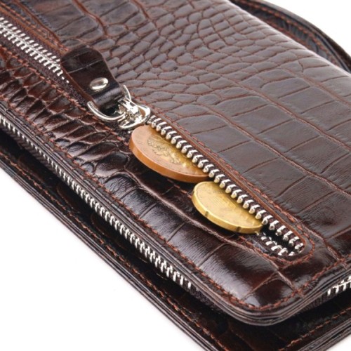 Портмоне Canpellini З натуральної шкіри Коричневе (21536)