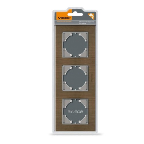 Рамка Videx BINERA шоколадний алюміній 3 поста (VF-BNFRA3V-CH)