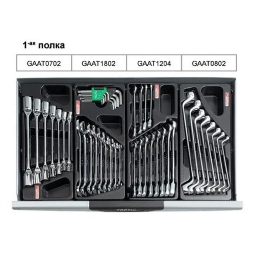 Набір інструментів Toptul у візку (Pro-Line) 7 секцій 227од. (GCAJ0012)