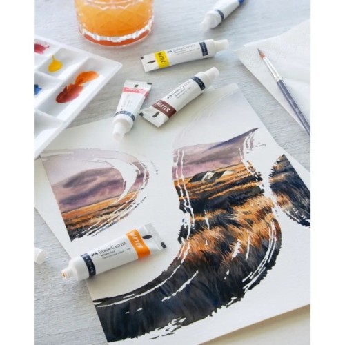 Акварельні фарби Faber-Castell Watercolours 12 кольорів у тубах по 9 мл + палітра для змішування (169612) (31773)