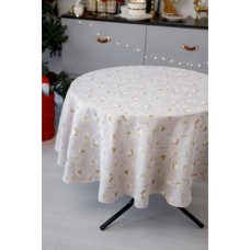 Скатертина Прованс Шапочки на бежевому Dх136 см (036814)